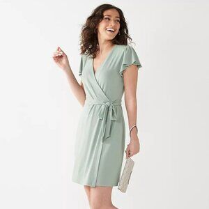 Nine West Sage Green Wrap Dress